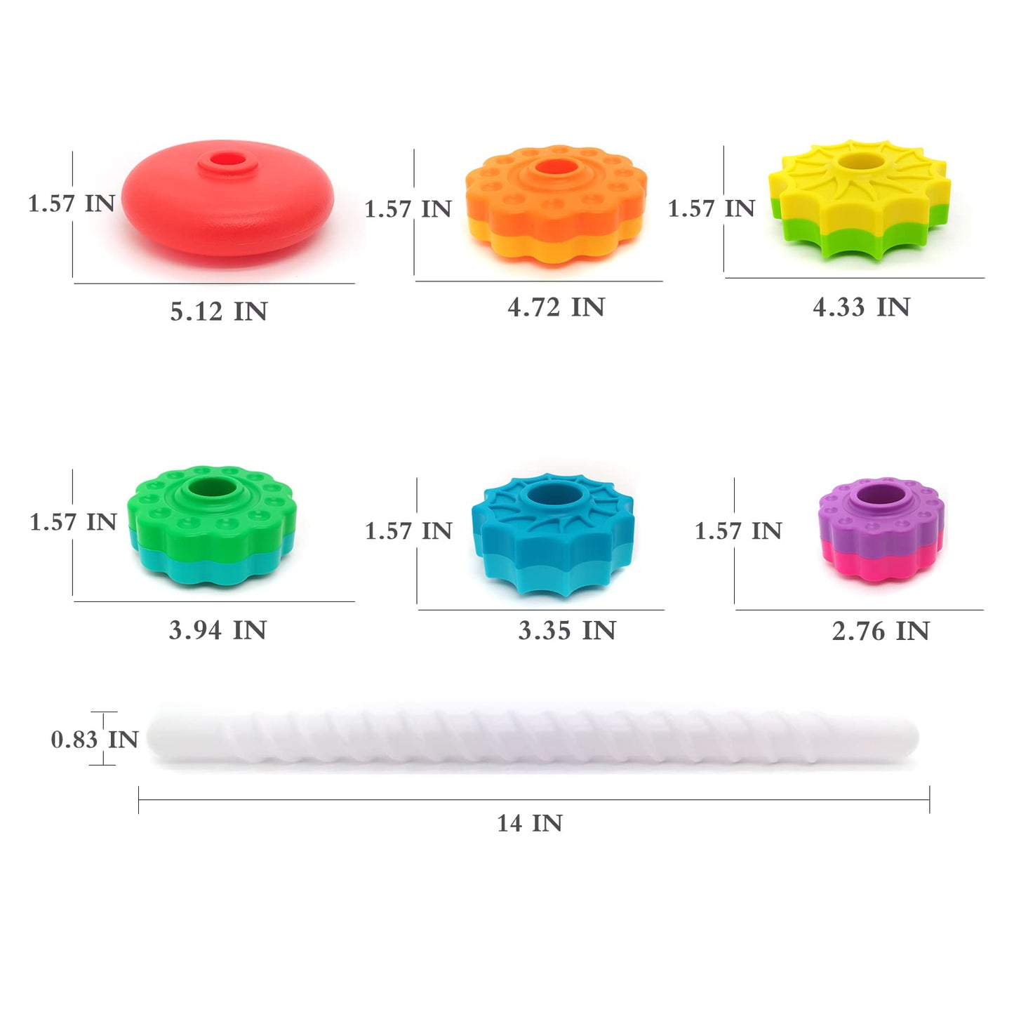 LBAIBB (1 PCS Spinning Stacking Toy,Spin Toy for Toddlers 1-3,Sensory Toys for Toddlers 1-3,Rainbow Spin Tower,Autism Spin Stack Toys,Suitable for Gifts for Boys and Girl