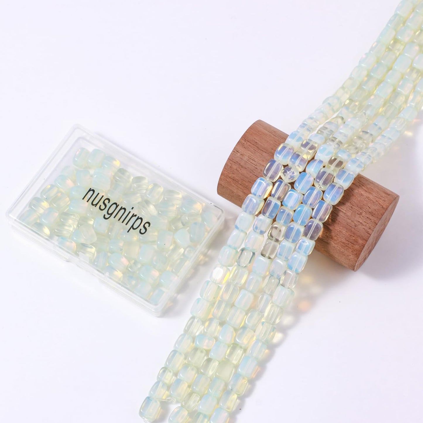 Natural Large White Opal Cube Stone Beads 8x11mm 38cm/str Loose Semi Gemstone Stone Square Beads for Making Bracelets Necklace
