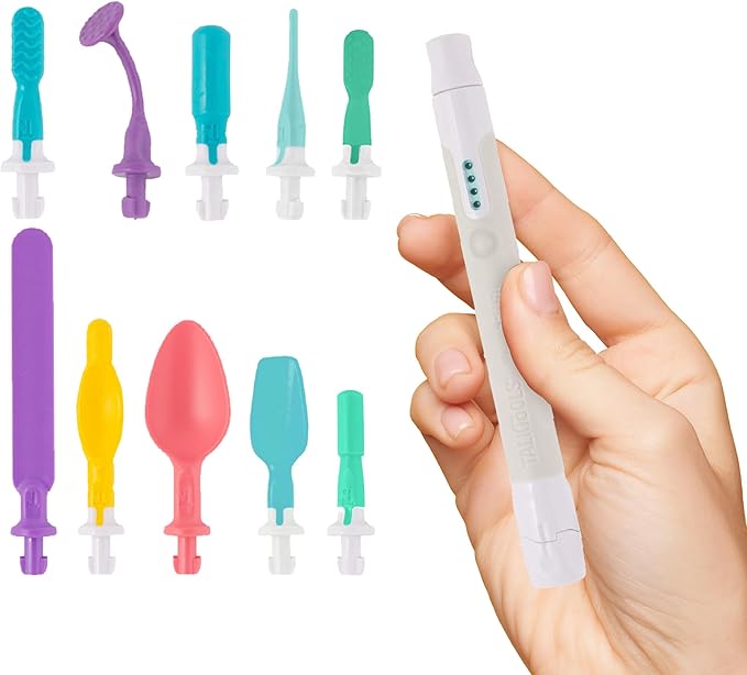 TalkTools Sensi Oral Sensory Therapy Tool with Soft Sensi Jaw Tips (Grey, 10 Tips Set - Grey)
