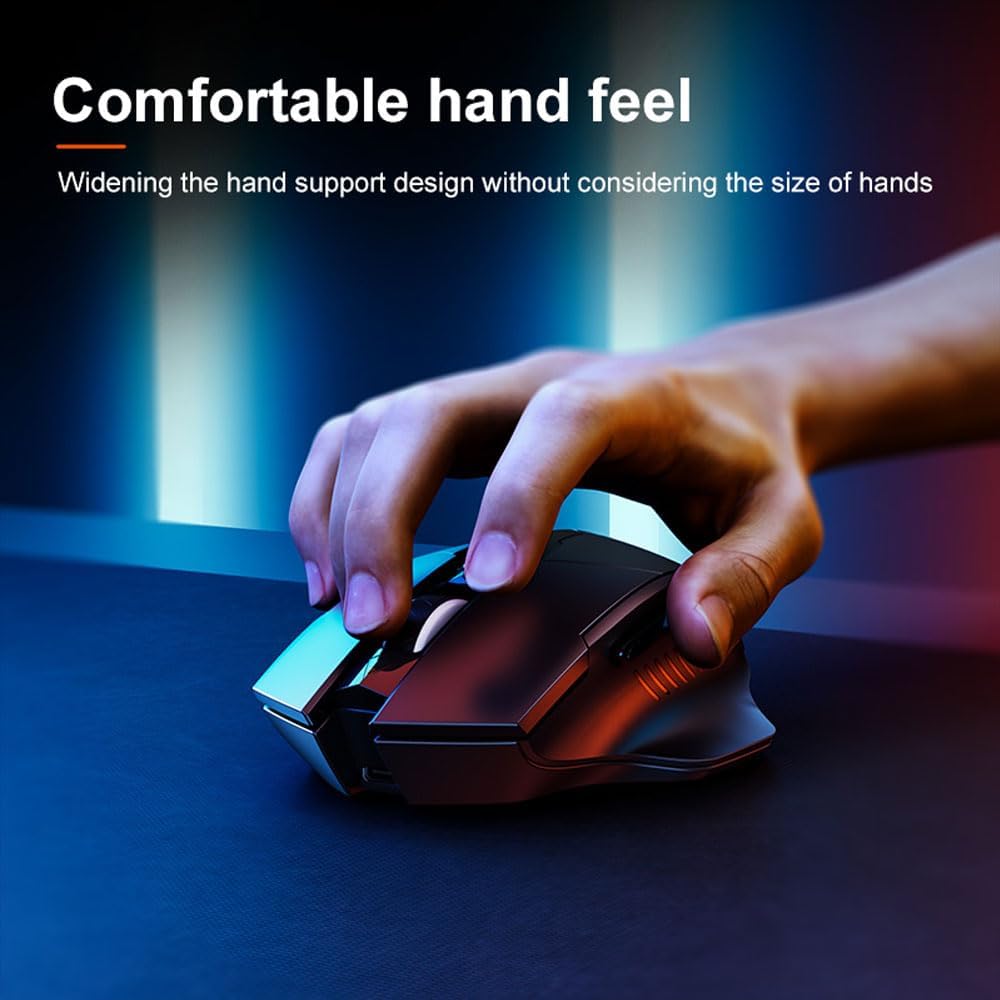 INPHIC Multi-Device Bluetooth Mouse, Upgraded Visible Battery, 2400 DPI, Silent Ergonomic Computer Wireless Mouse for Laptop, Mac, PC etc.