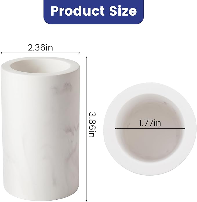 Diatomite Toothbrush Holders for Bathrooms, Electric Tooth Brush and Toothpaste Holder for Bathroom Countertop, Marble White Toothbrush Organizer Bathroom Accessories