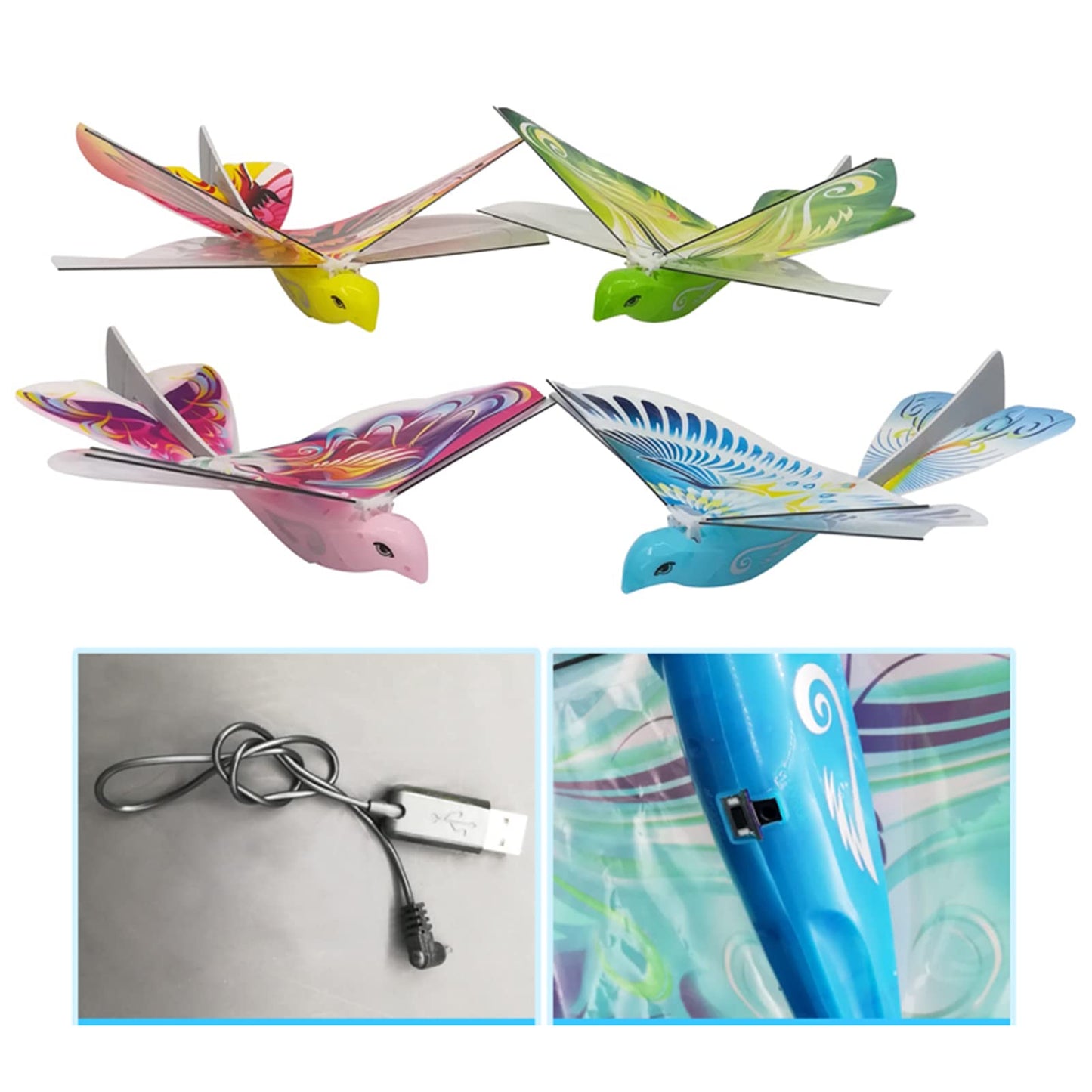 Goolsky TECH 98083 Remote Control Bird, 2.4GHz Remote Control Birds That Can Fly Authentic E-Bird Butterfly Flying Bird RC Toys USB Recharging Gifts for Teens