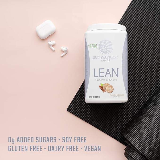 Meal Replacement Shake Vegan Protein Superfood Shake Meal Replacement Organic Protein Supplement | Gluten Free Non-GMO Dairy Free Sugar Free Low Carb Plant Based Protein | Snickerdoodle 20 Servings | Shape Lean by Sunwarrior