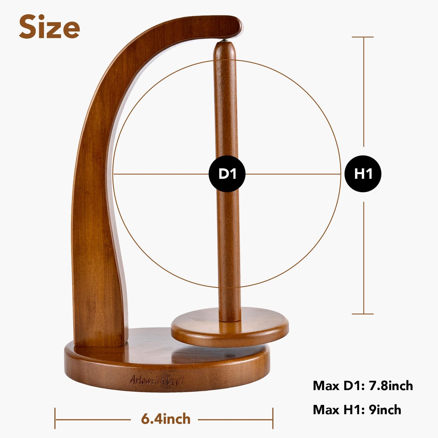 ULOI Crochet Yarn Holder - Upgrade with Crochet Accessories Storage Attachment, Magnetic Wooden Yarn Storage for Knitting Accessories, Perfect for Crocheting and Knitting Projects, Walnut Finish