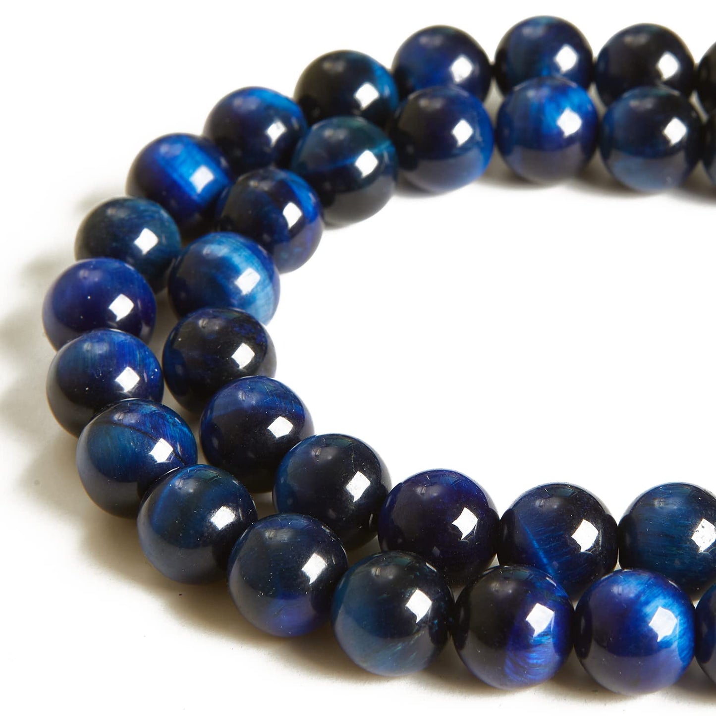 60pcs 6mm Blue Tiger Eye Beads Natural Gemstone Beads Round Loose Beads for Jewelry Making