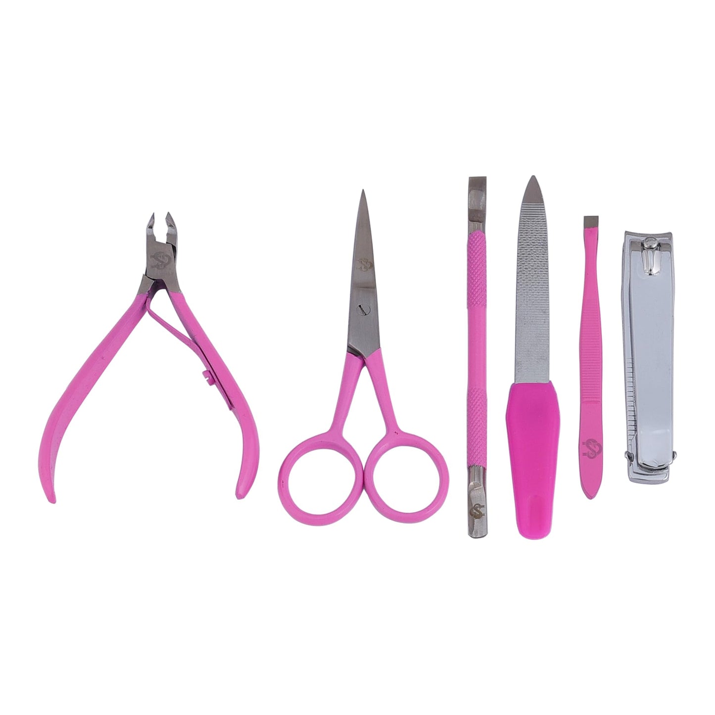 Professional Manicure Pedicure Set – Nail Clippers Kit with Cuticle Trimmer, Nail File, Scissors & Grooming Tools in Portable Travel Case for Men & Women - Pink