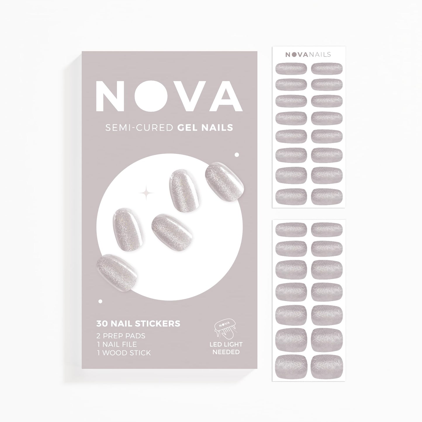 Nova Nails Semi Cured Gel Nail Strips (Chinchilla)