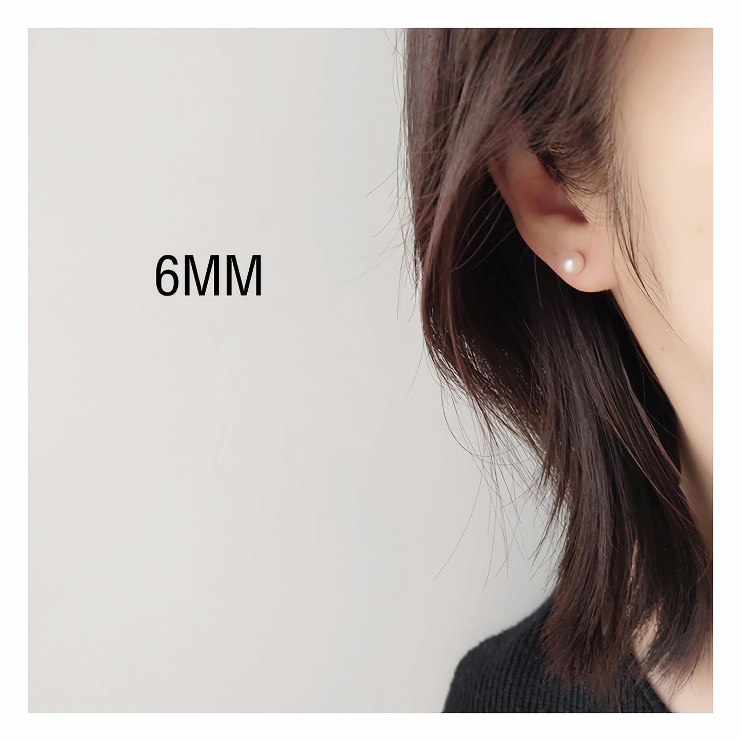 Airokiy Pearl Clip On Earrings Magnetic for Women Silver Magnetic Pearl Earrings for Non Pierced Ears 6mm