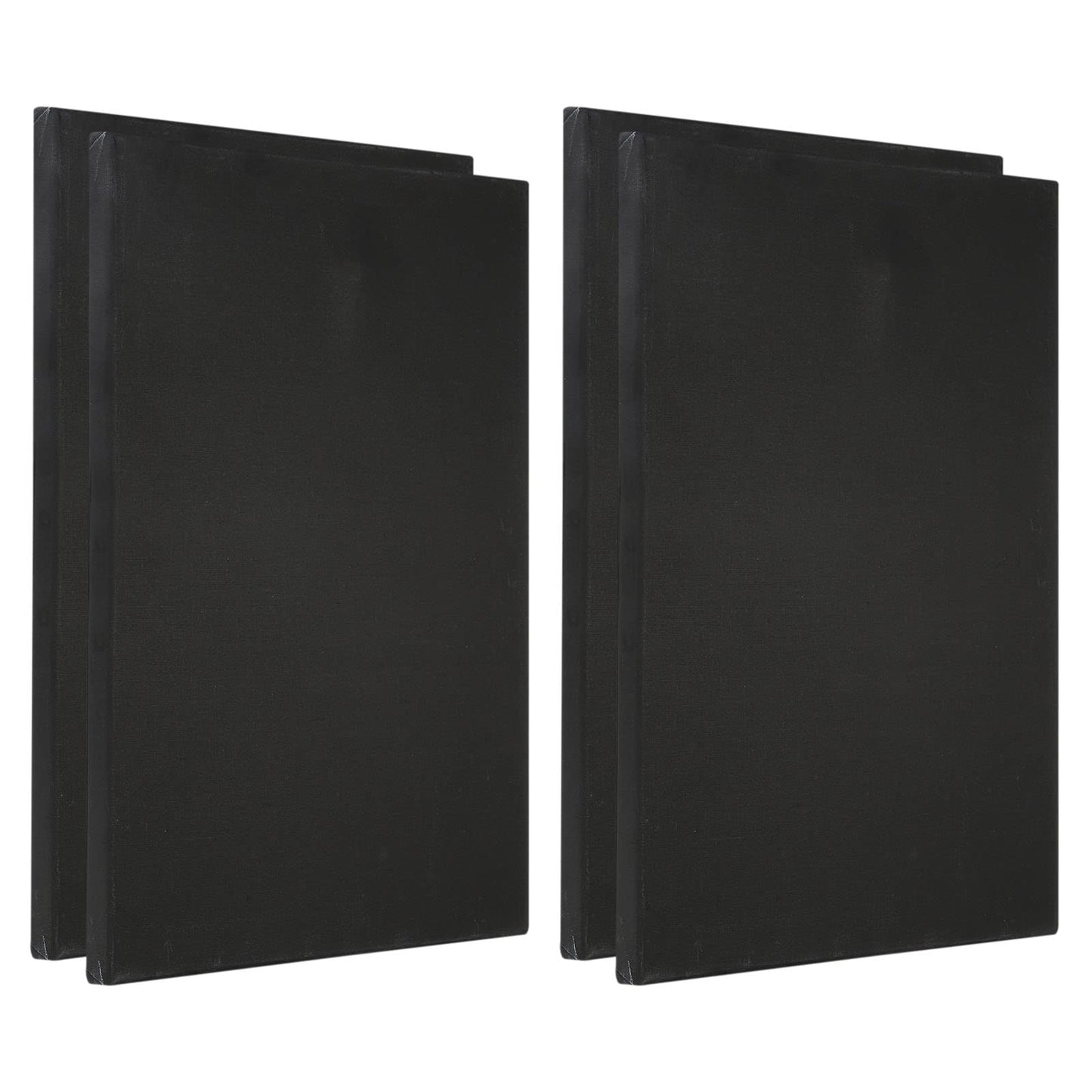 PATIKIL Paint Canvases Panel for Painting, 4 Pack 12x16 Inch Rectangle Wood Frame Stretched Blank Art Board Panels for Acrylic, Oil, Tempera Painting, Black