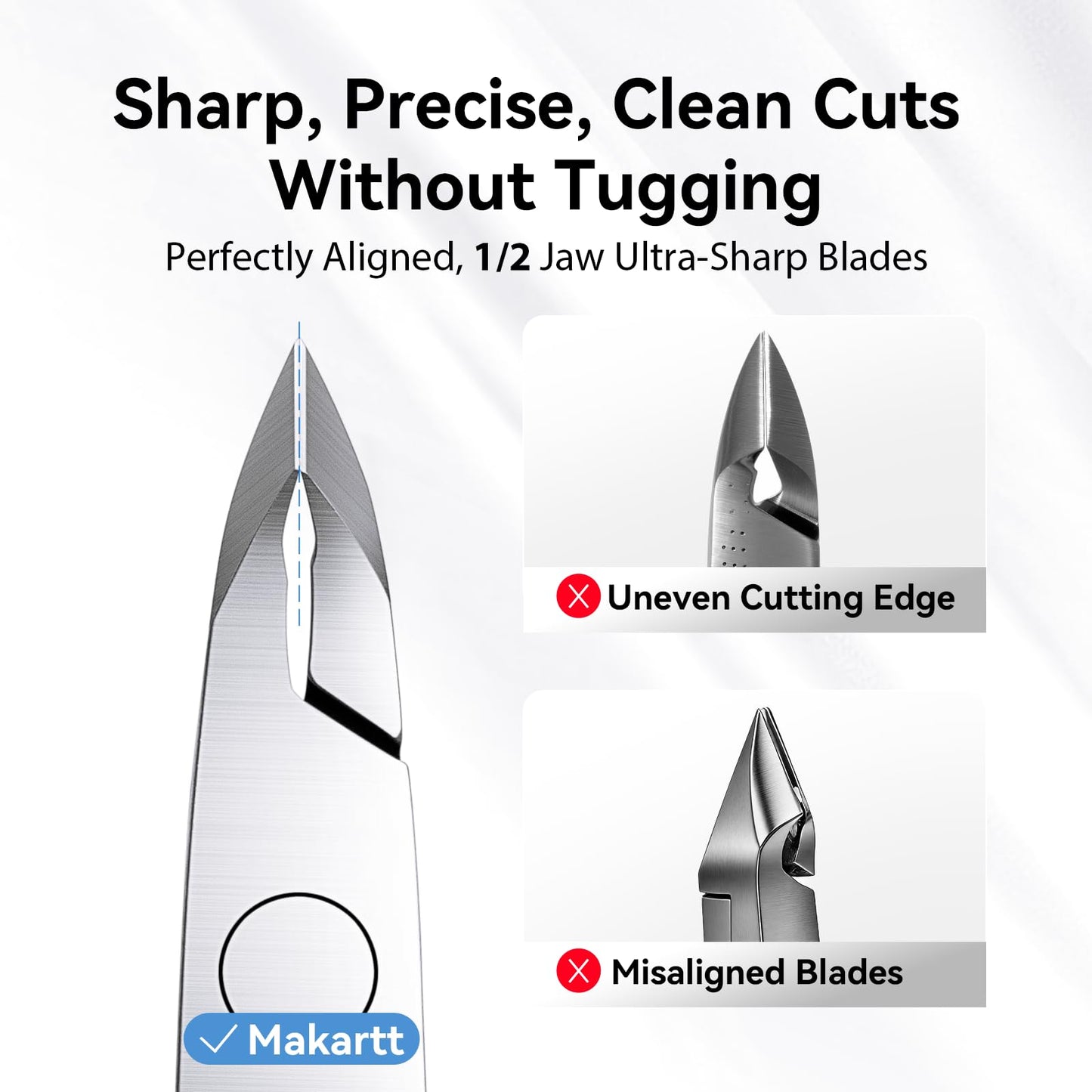 Makartt Professional Cuticle Nipper: 1/2 Jaw Precision Cuticle Trimmer for Beginners & Nail Technicians, 5mm Short Blade, Rust-Resistant Stainless Steel, Salon & Detailed Nail Art Use (Titanium Black)