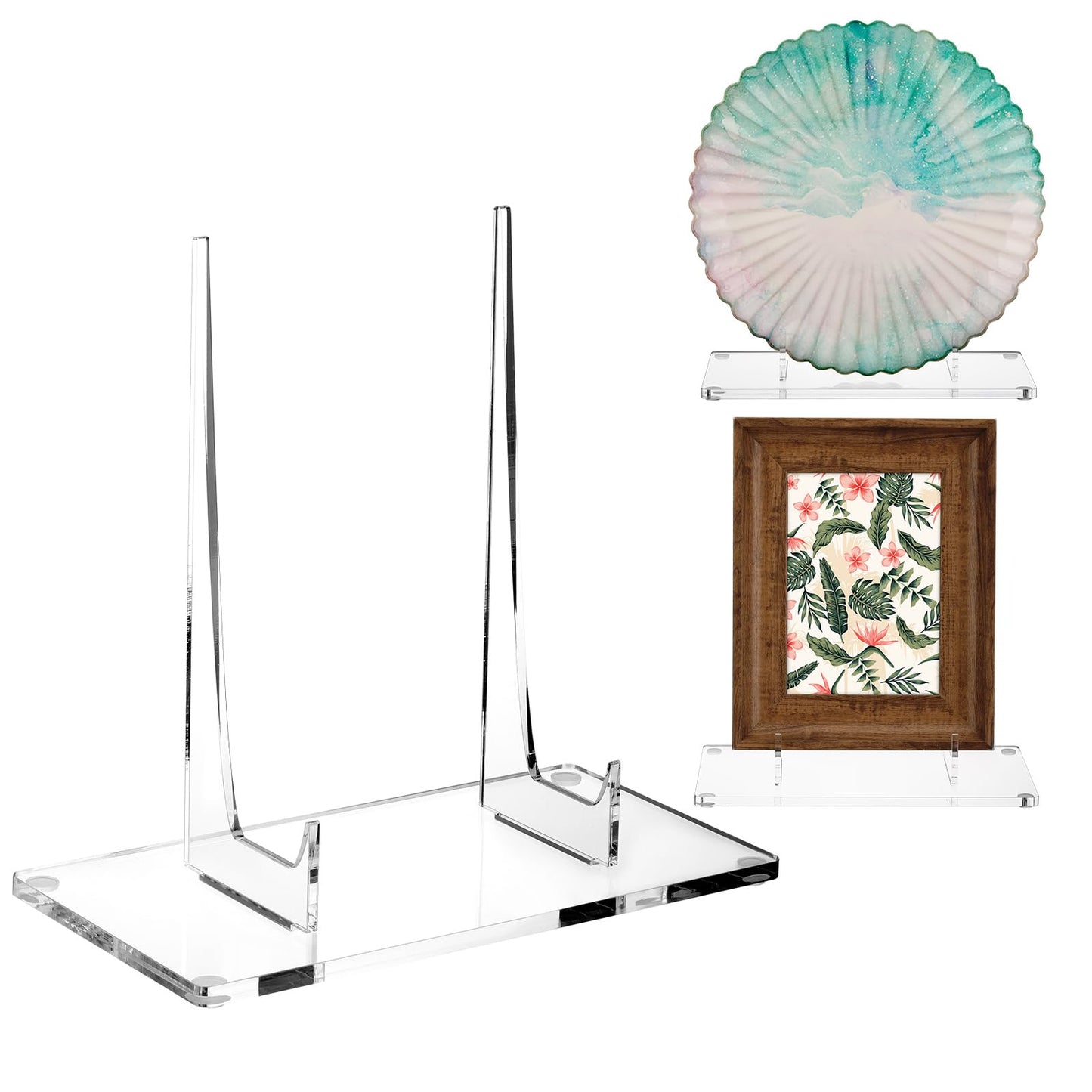 Jetec Acrylic Book Stand Clear Easel Stand for Display Acrylic Plate Postcard Picture Display Holder for Picture Book Decorative Plate Platter Photo(10 x 5 x 9 Inch)