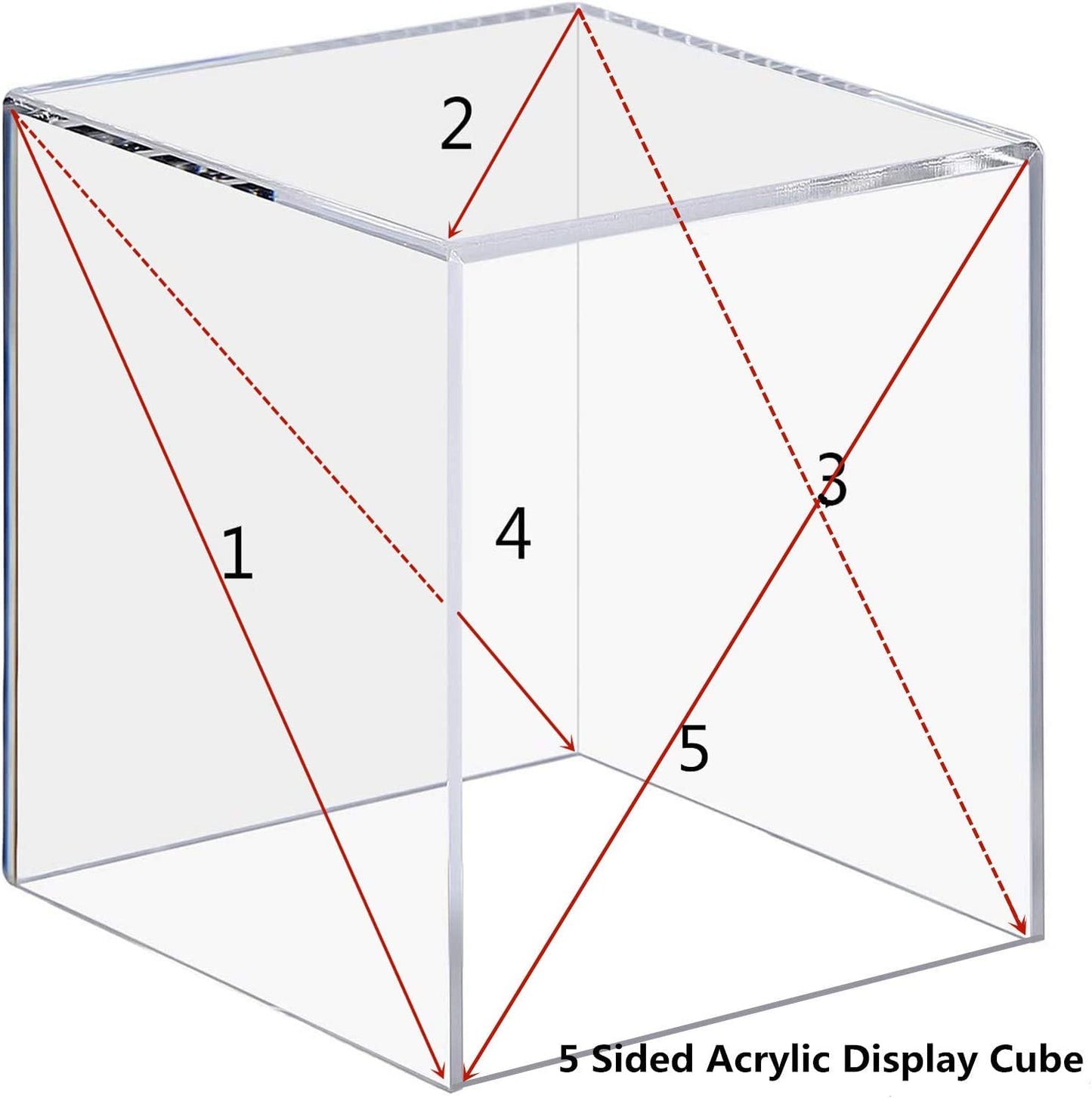 Clisela 3pcs Acrylic Cube Display Stands Box Risers with Hollow Bottoms, Food Risers for Buffet Table, Decorative Display Stand Shelf for Dessert Collectibles Jewelry Figures Show - Clear 3" 4" 5"