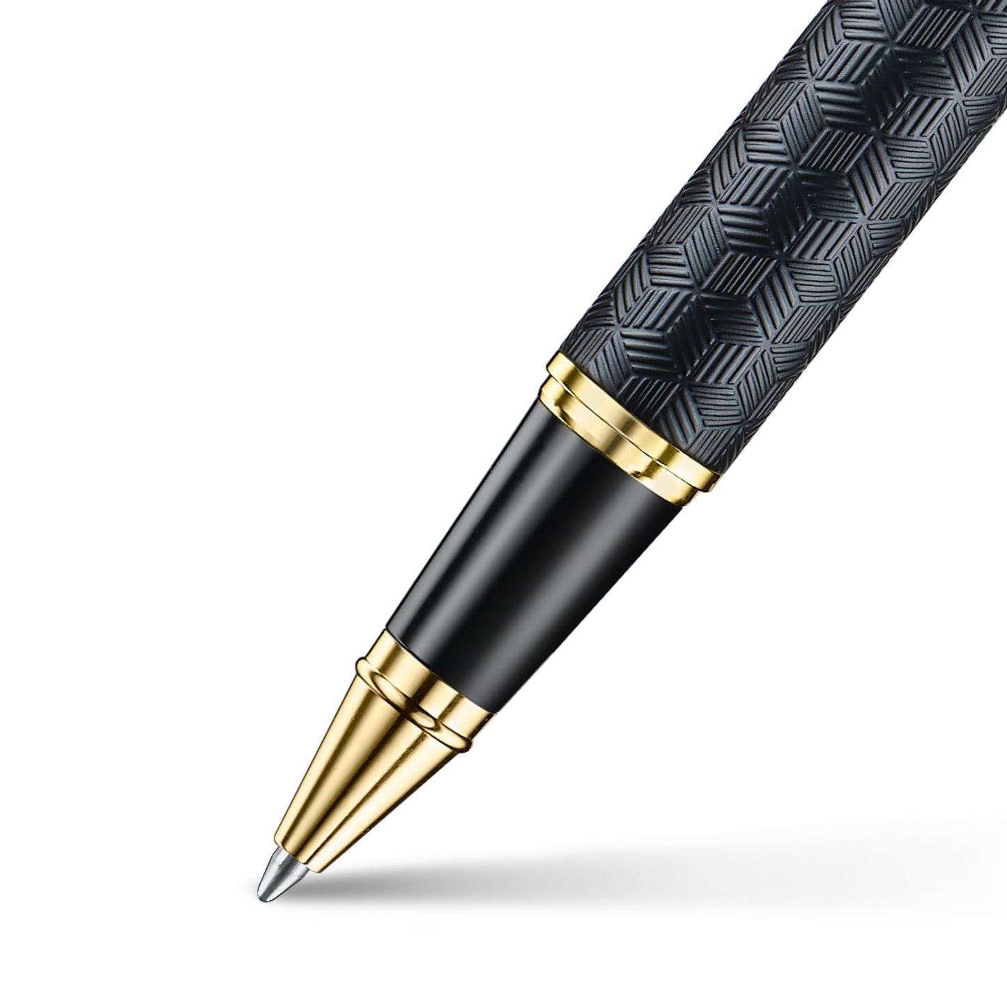 Sheaffer 300 Rollerball Pen| E9347 Engraved Matt Black Barrel and Shiny Chrome Cap with PVD Gold Trims | Premium Rollerball Pen