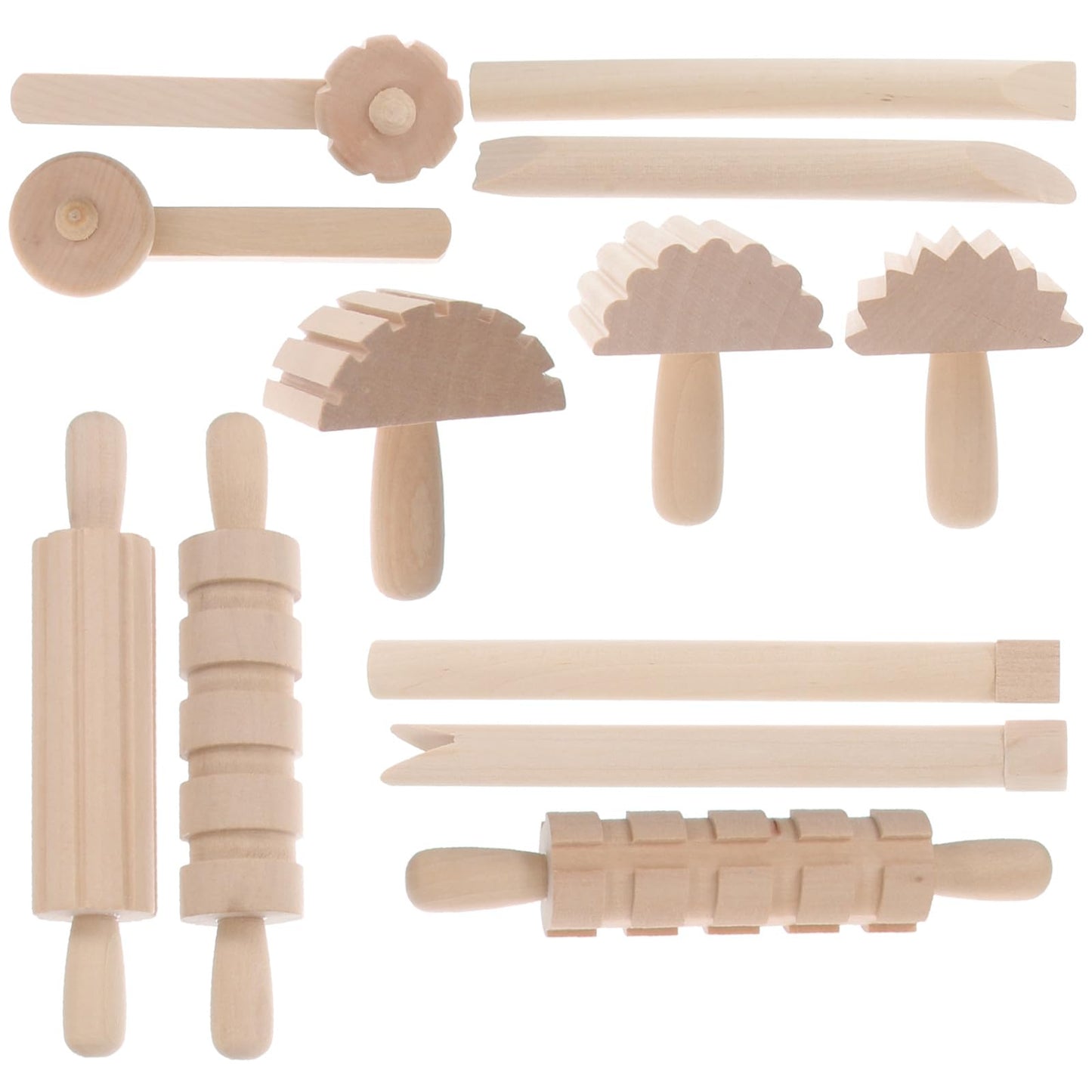 DOITOOL 1 Set Wooden Clay Molding Tools Plasticine Shaping Tool DIY Craft Kit for Children