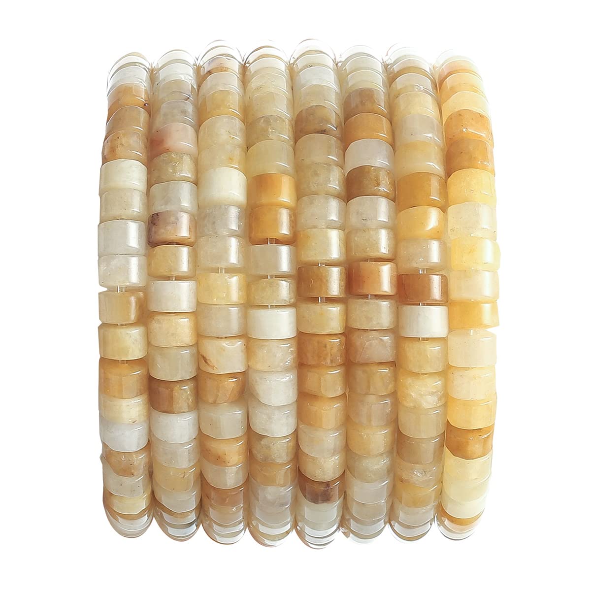 Natural Yellow Jade Stone Spacer Beads 6x3mm 38cm/str Flat Round Loose Semi Gemstone Caps for Making Bracelets Necklace