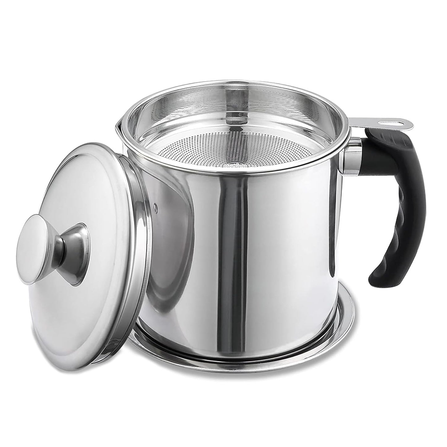 YYJINGYOU Grease Container with Fine Mesh Strainer kitchen oil storage tank pot 1.3L