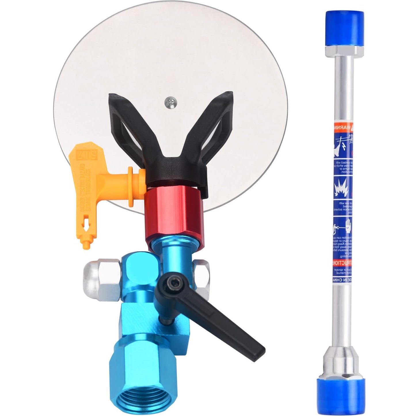 JWGJW Airless Spray Gun Guide Accessory Tool w/ 517 Tip 10 Inch Airless Extension Pole,Spray Guide Painting Tool for Graco Titan Airless Paint Sprayer Gun.