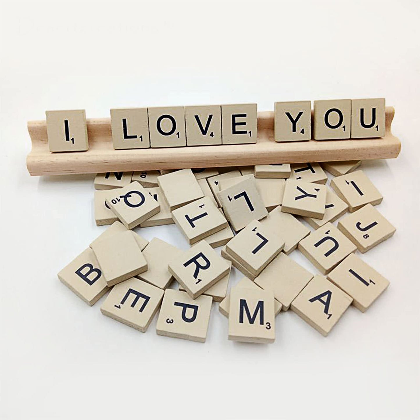 LOLYSIC 20 Pack Scrabble Tiles Holders, Wooden Racks for Letter and Dominoes Tiles, Game Stands and Holder Tray for Crafts