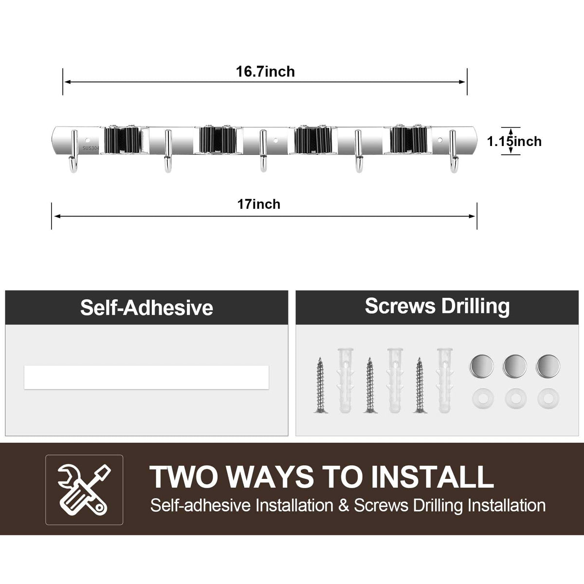 Broom Holder Wall Mount