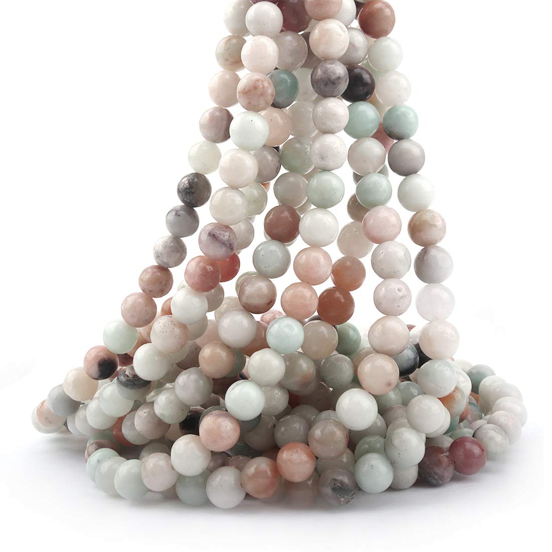 ICAI Beads 10mm Natural Amazonite Gemstone Round Loose Beads for Jewelry Making (34-36pcs)