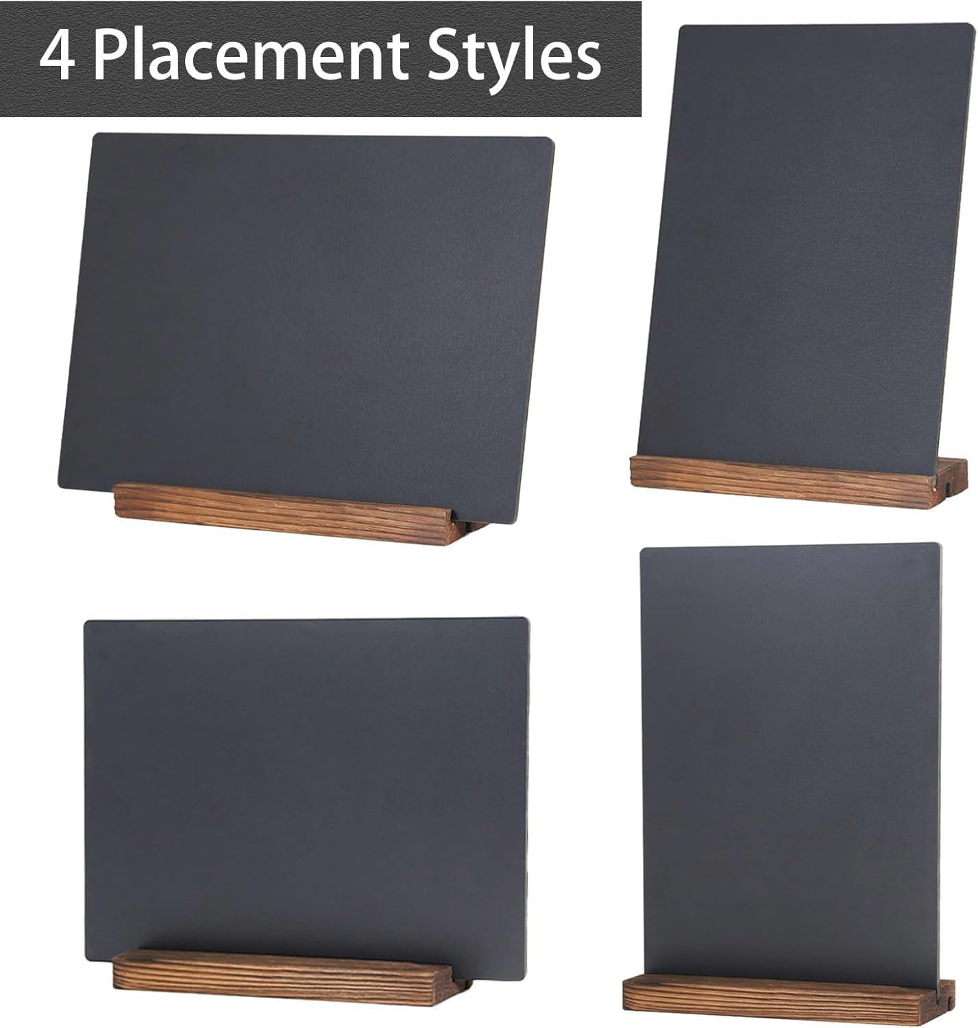 YEEON 3 Pack 8.7x12 in Desktop Small Chalkboard Sign with Wood Base