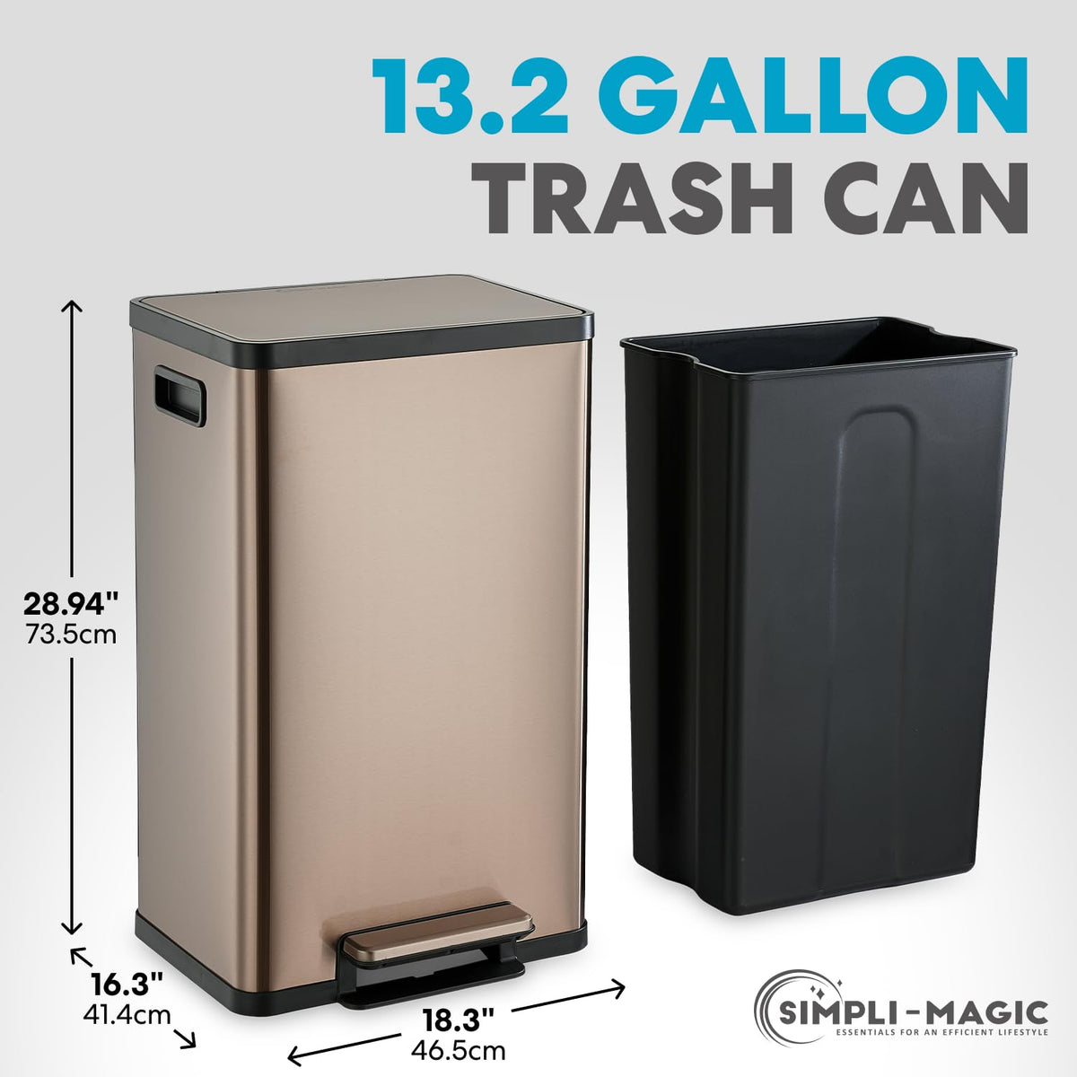13 Gallon 50 Liter Kitchen Trash Can
