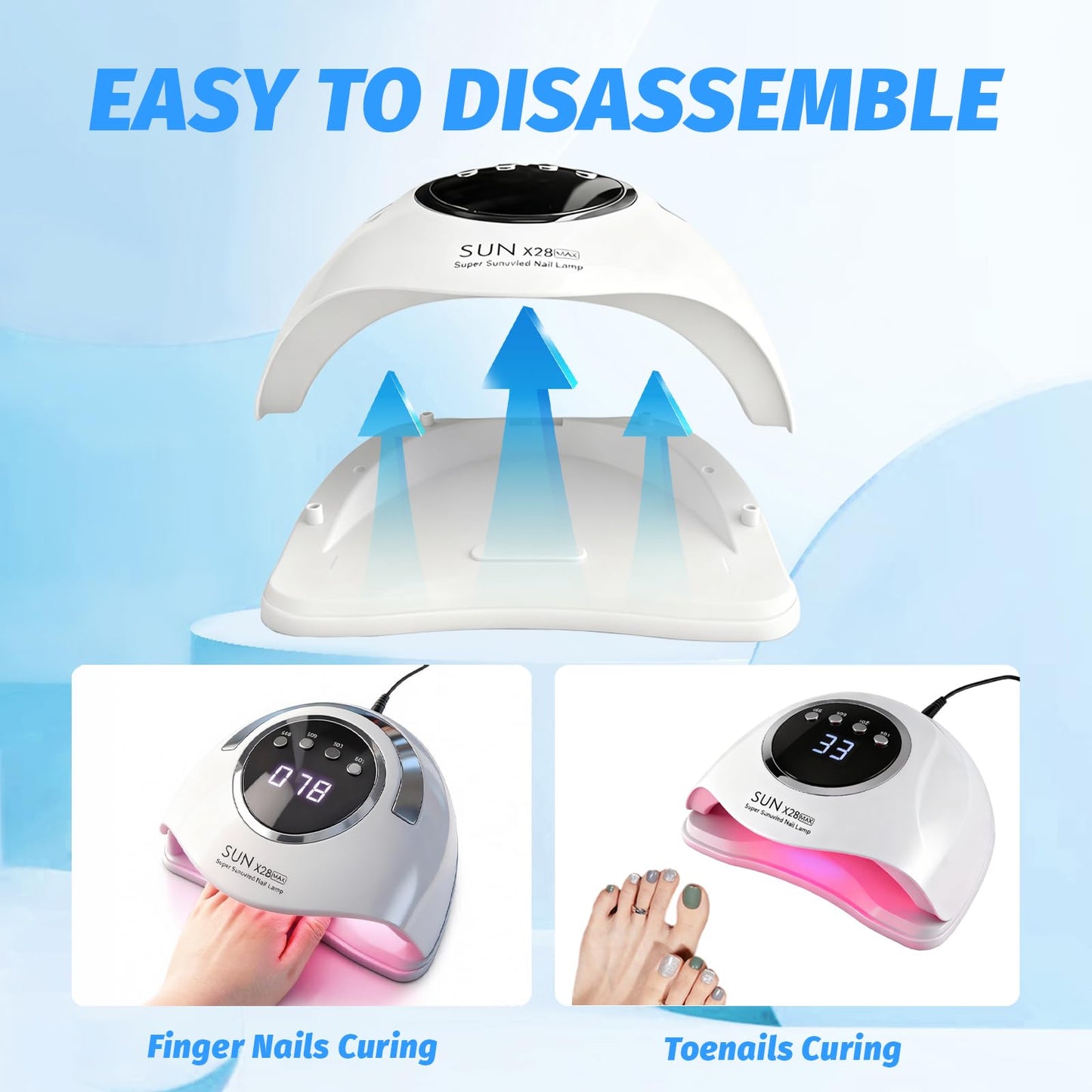 500W Professional UV LED Nail Lamp with 90 LEDs - Smart Sensor & 4 Timers for Fast Curing Gel Polish - Salon-Grade Nail Dryer for Home and Professional Use