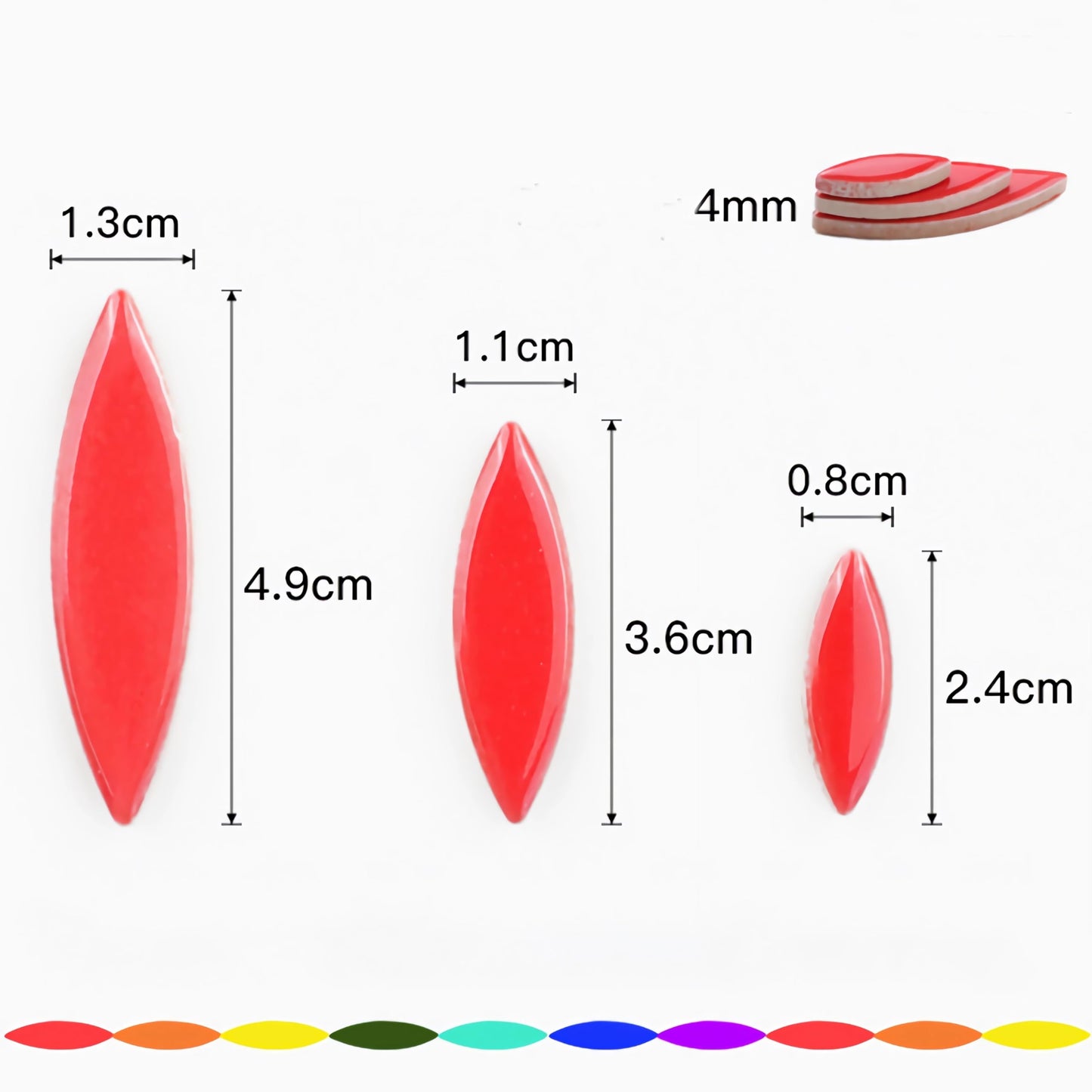 ZWCT 200g Ceramic Mosaic DIY Set Colorful Petal Ceramics Leafy Vein Mosaic Tiles Craft Materials Mosaic Art Materials - Light Green