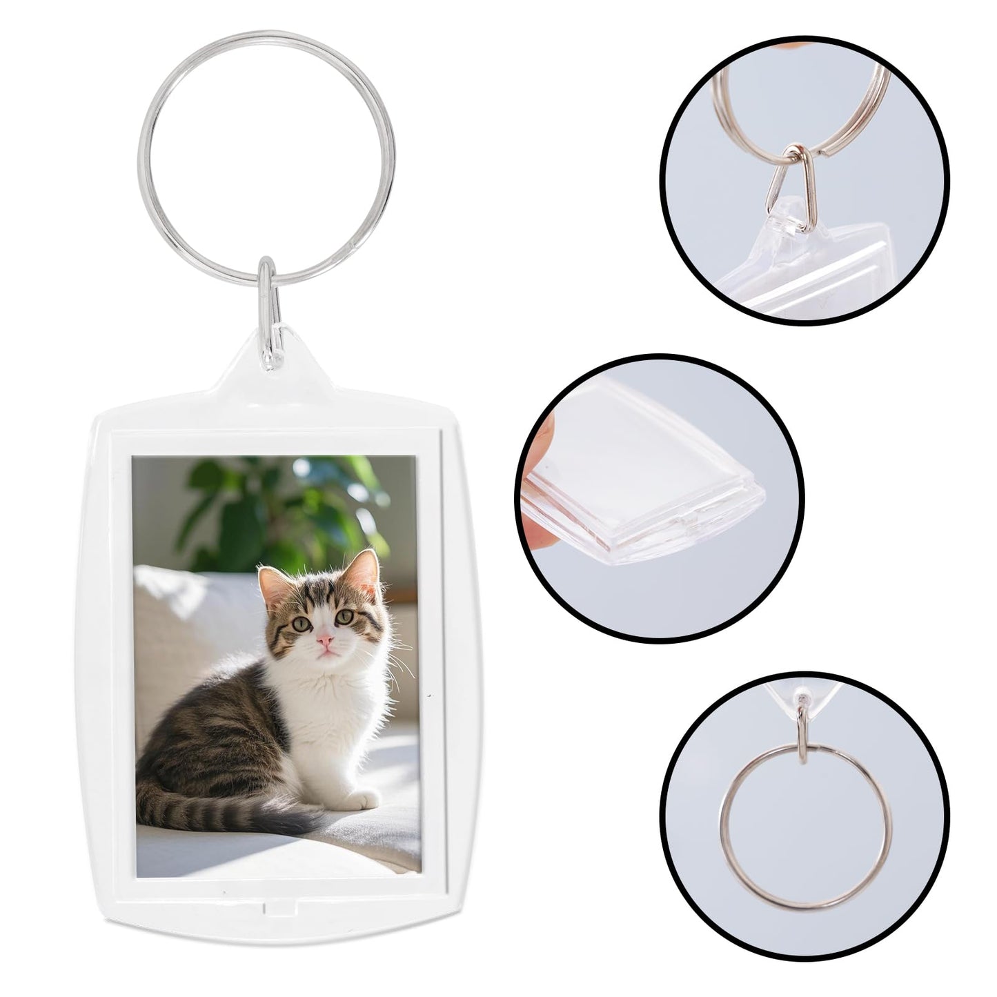 hoyuwak 36Pcs 2.16x1.8 Inch Acrylic Photo Keychains – Clear Blank Picture Frame Keyrings for Custom Photos & Gifts (36)