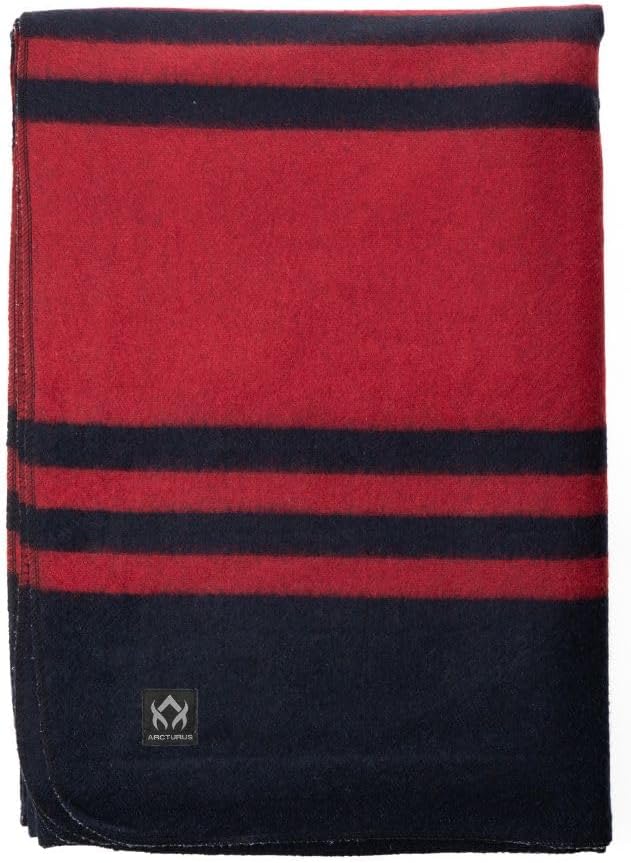 Arcturus Military Wool Blanket - Warm, Thick, Washable - Great for Outdoors, Camping, Stadium Blanket, Picnics, Travel - Car & Bushcraft Survival Kits, Large 64in x 88in 4.5 lb