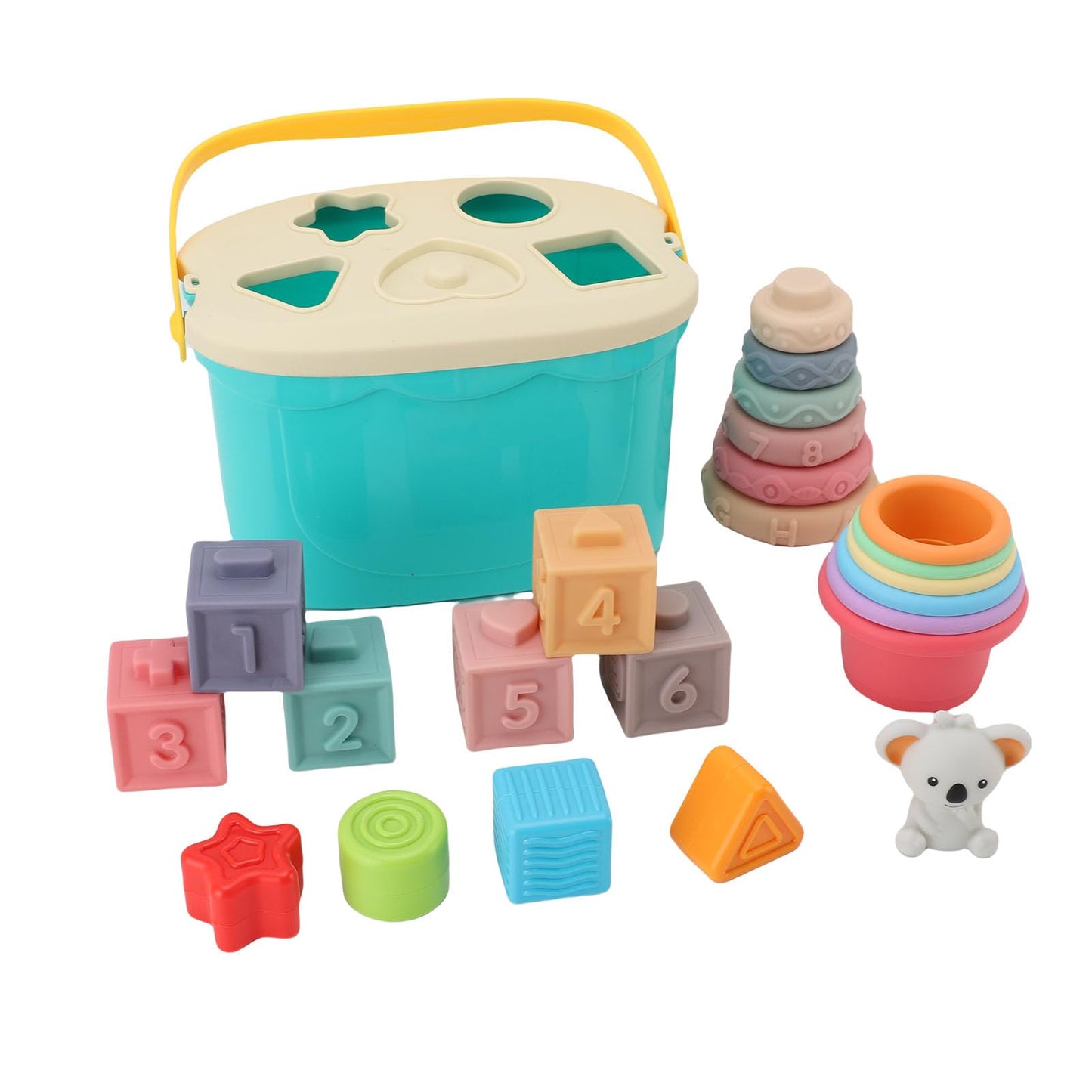 Soft Rubber Stacking Building Blocks for Babies Grip Training Educational Toys for Bath Play, Soft Infant Blocks for Children