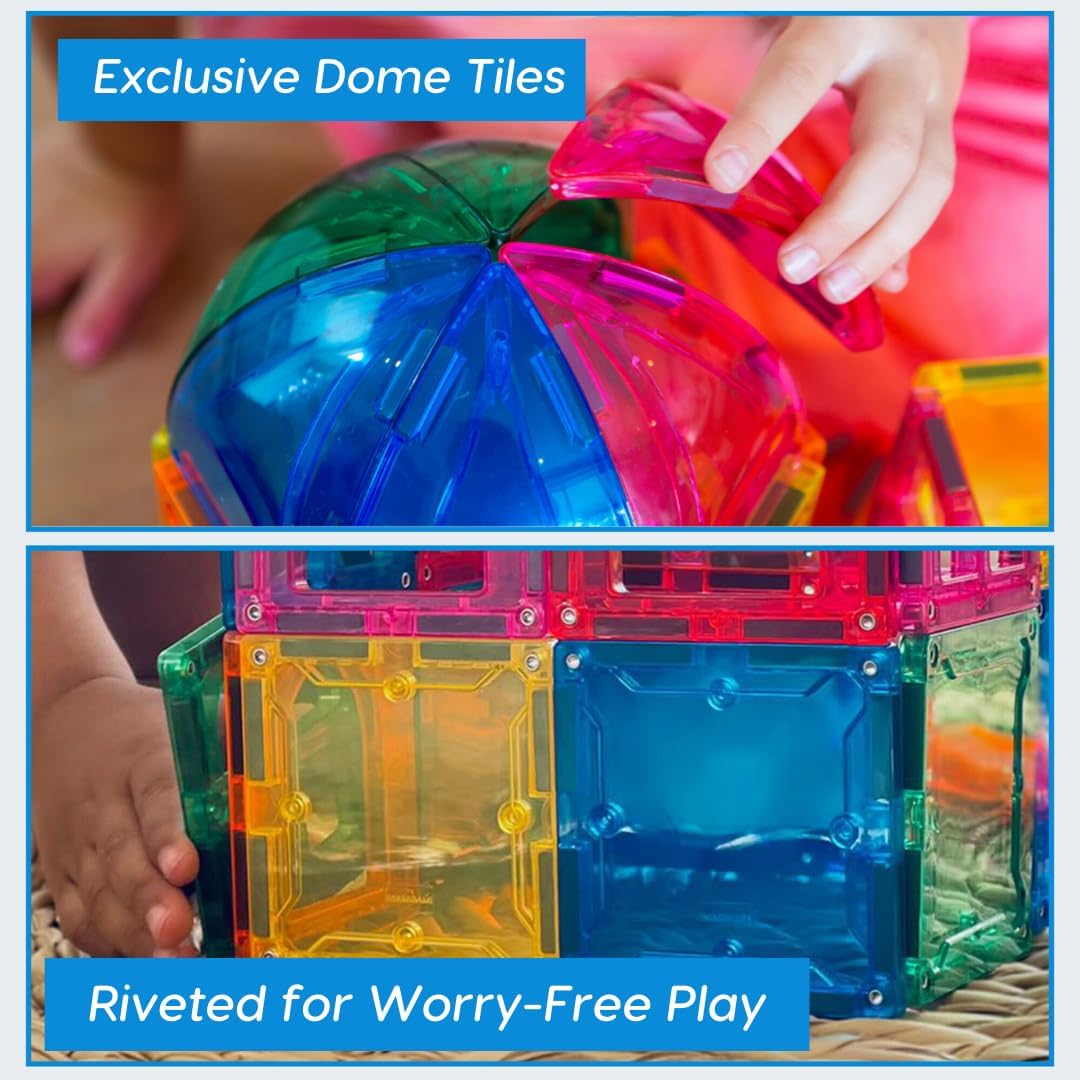 Imagimags Magnetic Building Tiles, 48 Piece Architectural Dome Set for Boys Girls Kids, Educational Creative Learning Activity Building Block Toddler Toys, Children Ages 3 Years +