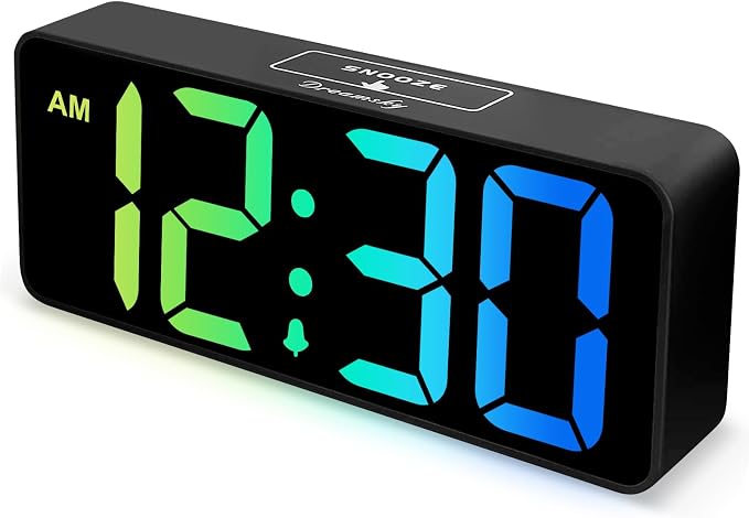 DreamSky Large Digital Alarm Clock Big Number for Seniors/Visually Impaired