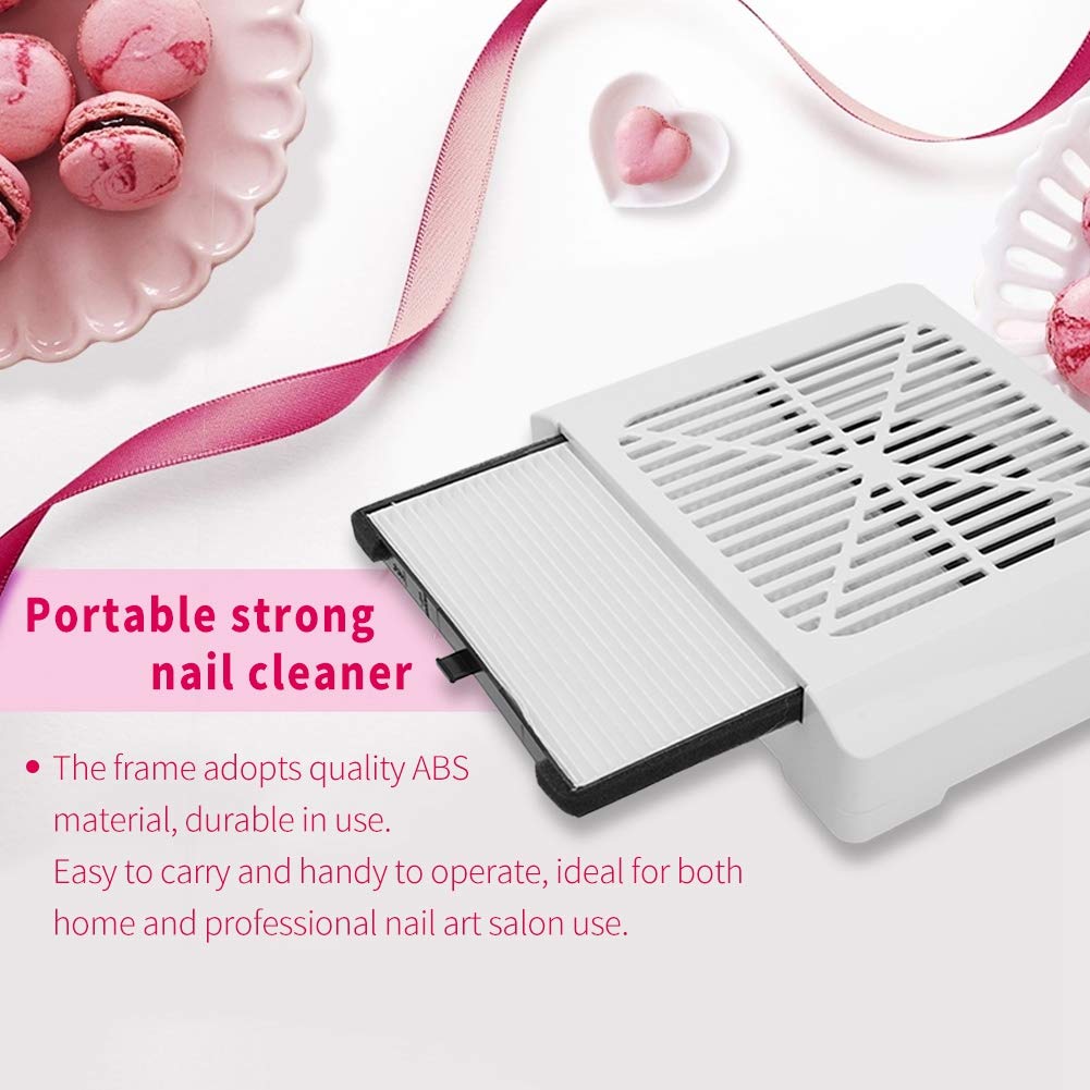 Portable 36W Salon Suction Dust Collector Machine Vacuum Cleaner Tool Vacuum Cleaner Nail Art Accessories with 3 LEDs for Nails Fan Professional Manicure Pedicure Art(White 02)