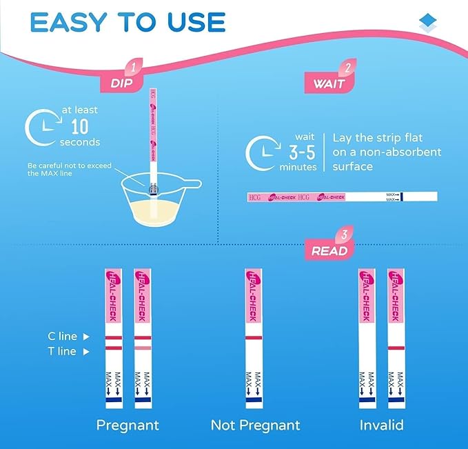 Pregnancy Test Strips Kit, 40-Count Individually Wrapped Pregnancy Test Strips for Early Detection at Home, Fertility Test with Urine Cup, Over 99% Accurate Result, 5mm HCG Test Strip, Wider, Sturdier