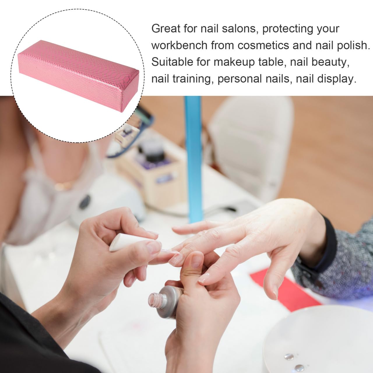 Beaupretty Manicure Hand Rest Pillow Pu Nail Art Cushion for Nail Salons Comfortable Wrist Support Portable Design