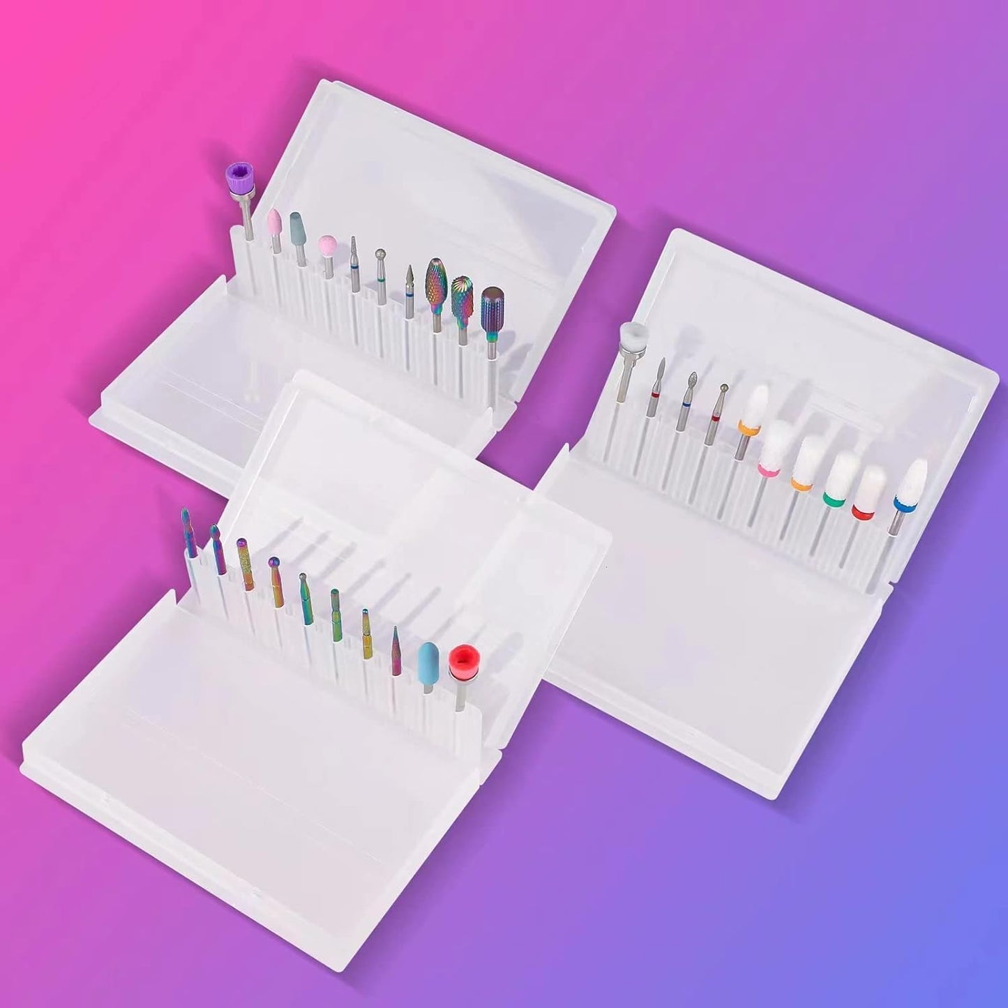 30Pcs Nail Drill Bits Set: 3/32 Inch Carbide Cuticle Ceramic Nail Bits for Nail Drill for Acrylic Gel Nail Manicure Pedicure Remover Tools for Home Salon