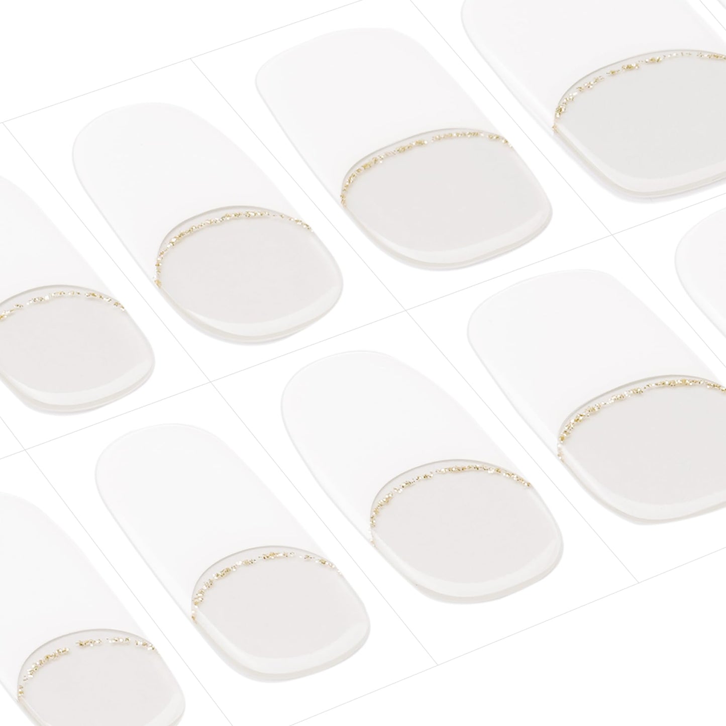 DANNI & TONI Semi Cured Gel Nail Strips French (Chic Line) Glitter French Line Gel Nail Wraps 28 Stickers