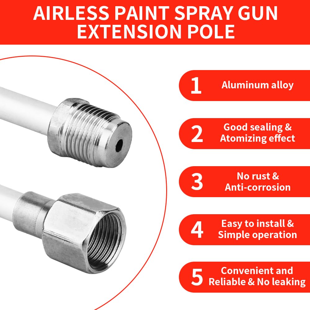 10 Pieces Airless Paint Sprayer Gun Accessory Set Equipped with 2 Extension rods 6 Spray Tips and 2 Nozzle Seats Suitable for Home Renovation .（109, 211, 313, 415, 517, 623）