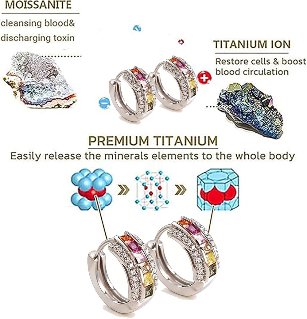 Histone Lymphatic Earring For Women, Lovefinity™ Honorable Joy Halolux Lymphvity Magnetotherapy Germanium Earrings Hoop Jewelry Gifts (CZ Colorful)