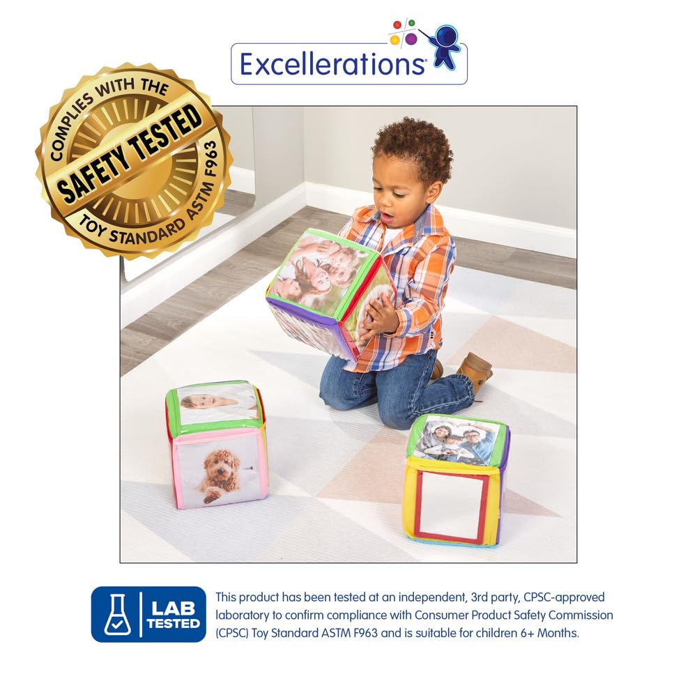 Excellerations Infant Photo Cubes with Mirror Set of 3 Classroom Activity (Item # PICS)