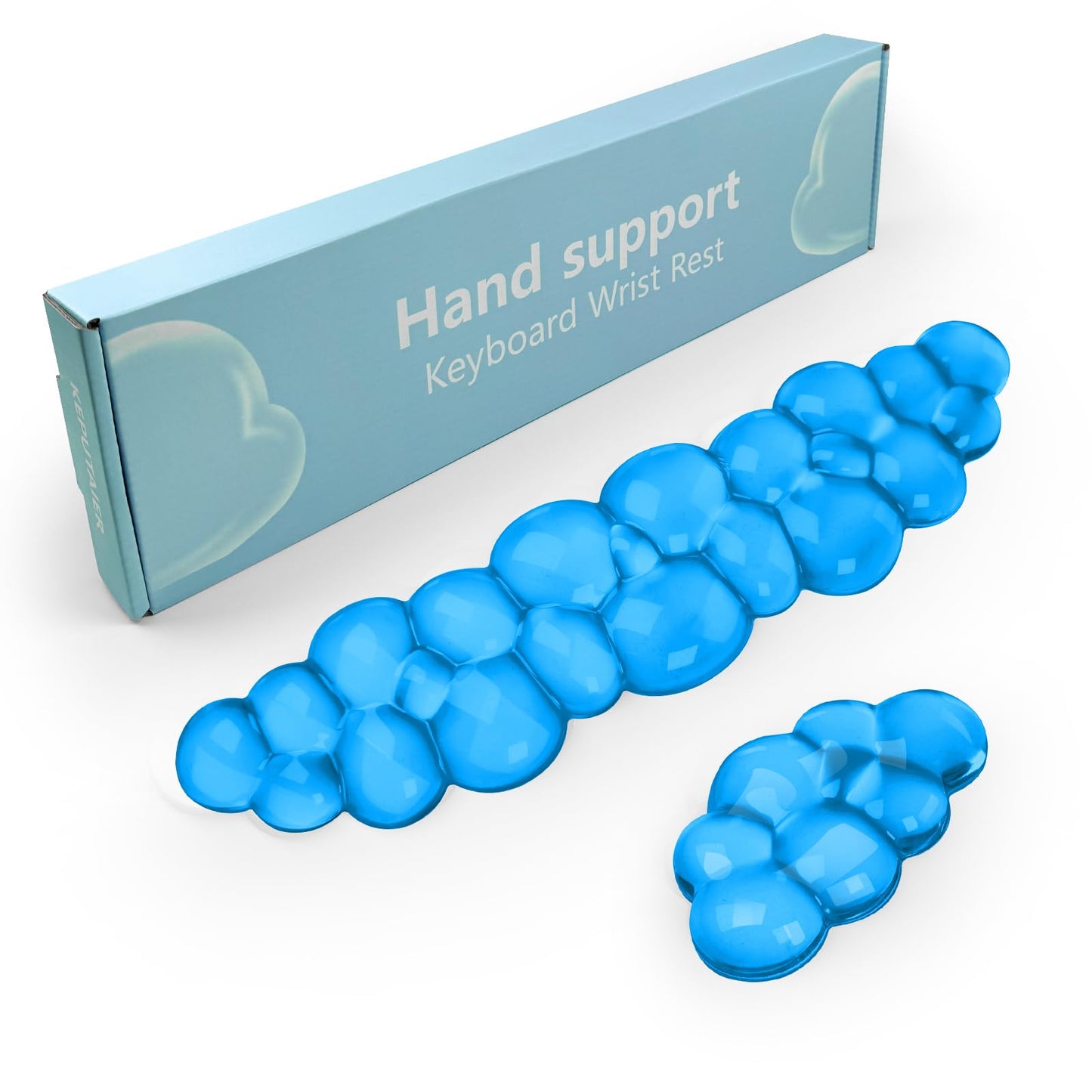 Gel Cloud Keyboard and Mouse Wrist Rest, Cute Wrist Support and Arm Support Keyboard Rest for Keyboard and Mouse Typing Pain Relief，Suitable for Office/Computer/Laptop/Gaming (Blue)