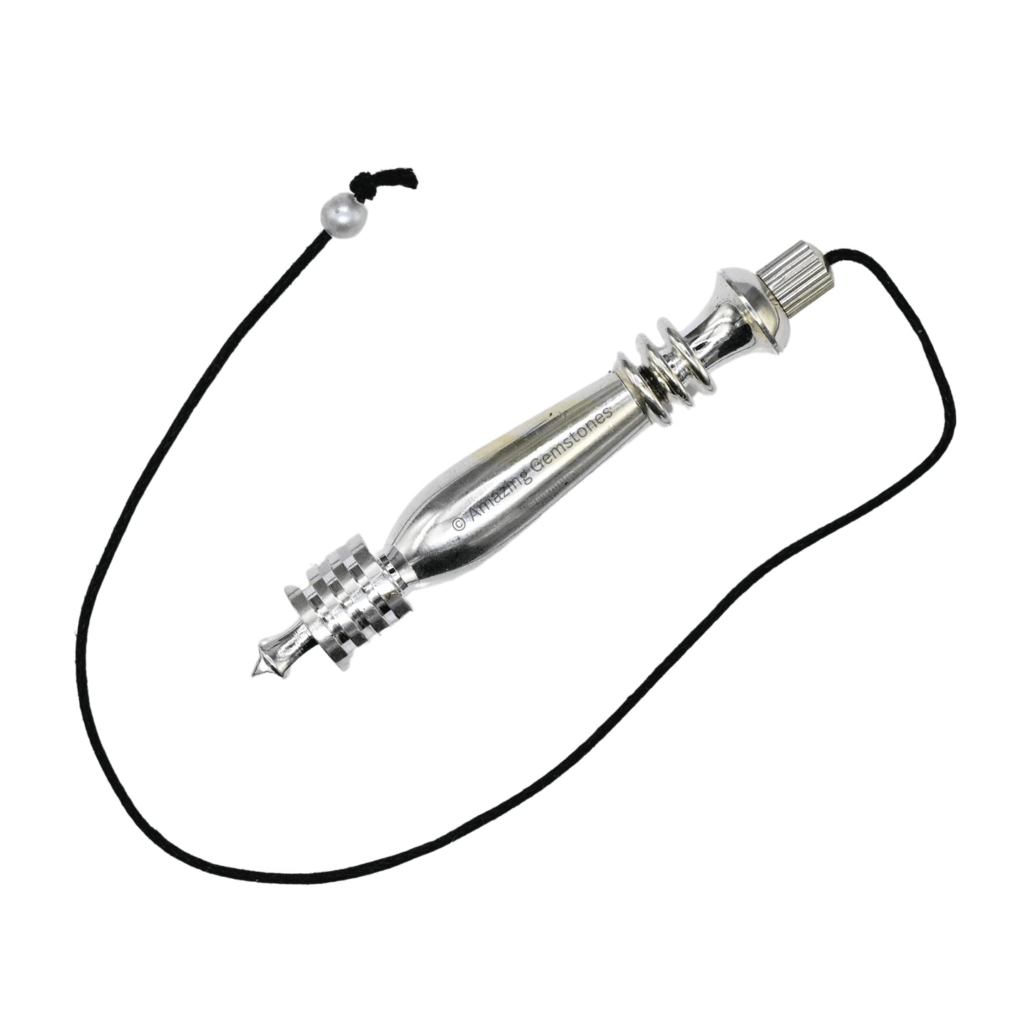 Amazing Gemstone Healing Metal Pendulums for Divination, Silver Double ISIS 7 Ring Karnak Steel Copper Pendulum High Energy Pendulo de Bronce Pendulos de Mesa MP79