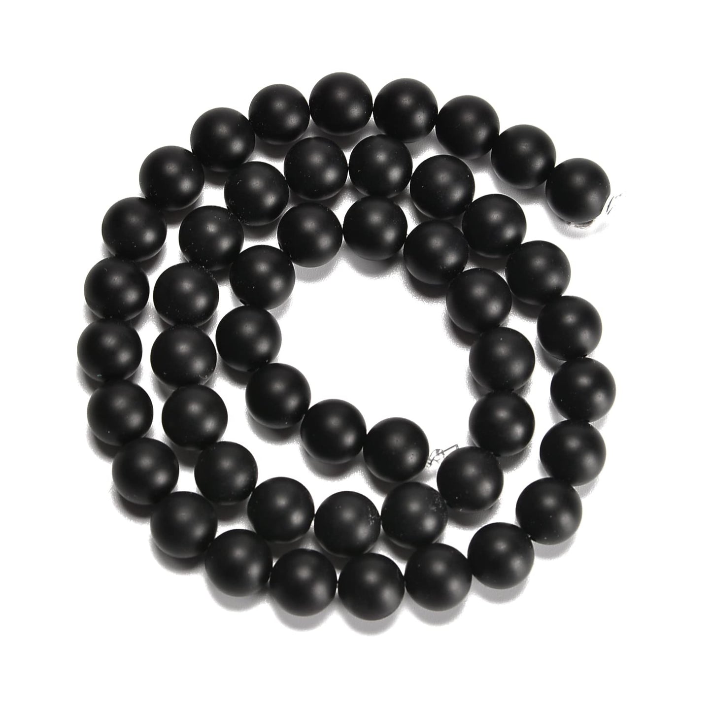 jodaying 10mm Black Onyx Matte Round Natural Gematone Loose Beads for Jewelry Making DIY 1 Strand 15"