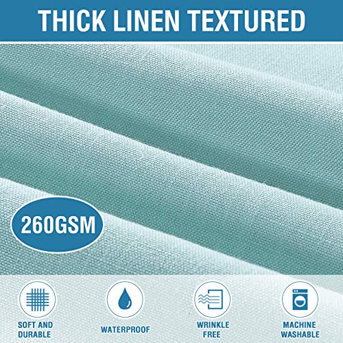H.VERSAILTEX Linen Textured Table Cloths Round 60 Inch Premium Solid Tablecloth Spill-Proof Waterproof Table Cover for Dining Buffet Feature Extra Soft and Thick Fabric Wrinkle Free, Aqua - color: Aqua, size: 60" (Round)