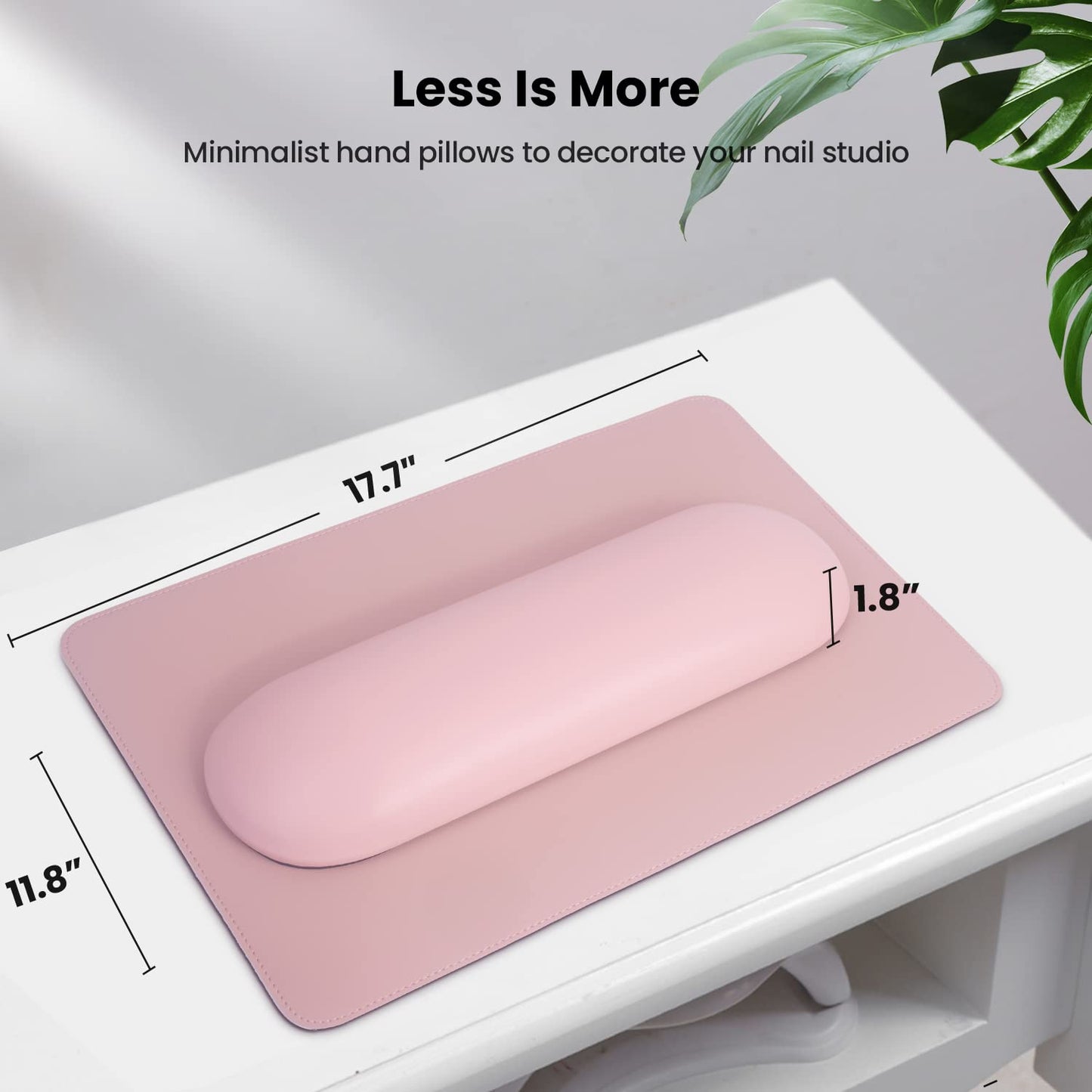 MERTERFLY Nail Arm Rest Pillow and Mat Luxury Salon Manicure Armrest Cushion Nail Art Hand Holder Manicure Hand rest Cushion Pad Tool for Nail Tech Manicurist (With Mat, Pink)