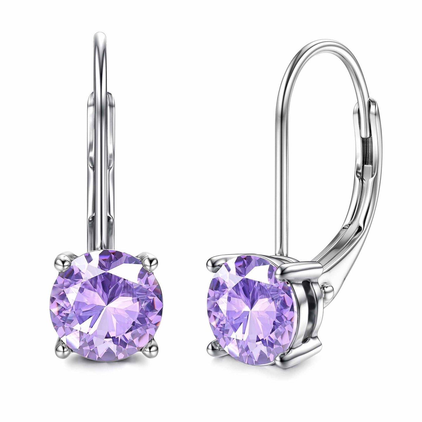 Blahanna Moissanite Earrings,1.0ct-2.0ct D Color Brilliant Round Cut Earrings S925 Sterling Silver Dangle Earrings Moissanite Leverback Drop Earring