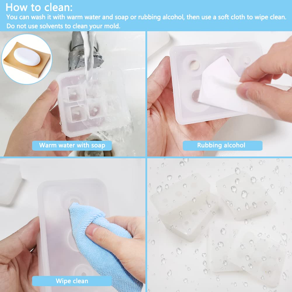 Six Pcs Resin Bead Mold, Jiale Eggs Ball Silicone Moulds and Square Shapes Mold Pendant Casting Molds for Gems Bead, Crystals and DIY Jewelry Making