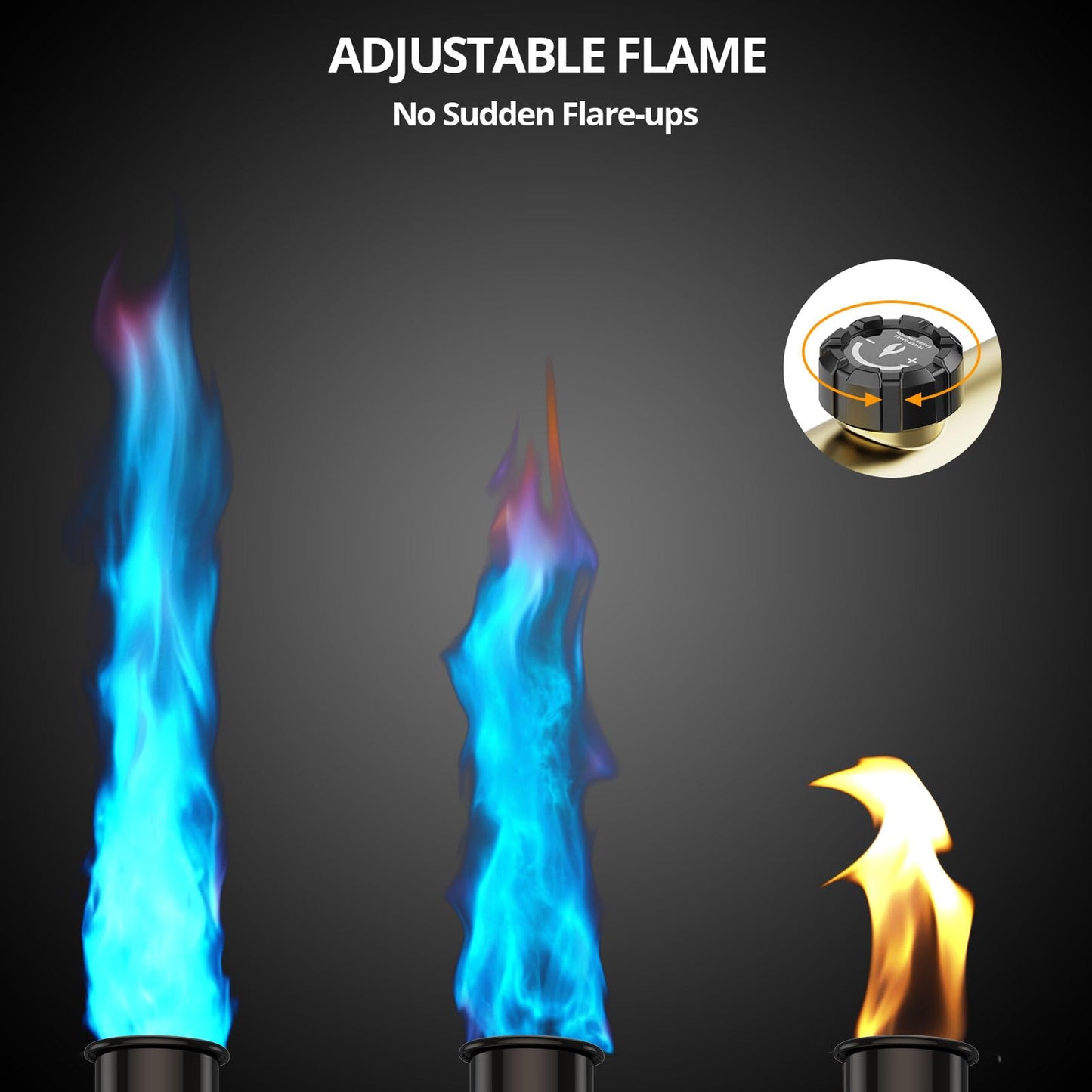 KinetiFire Powerful Propane Torch Gun, Cooking Torch with One-Touch Max Fire, Adjustable Culinary Torch for Searing Steak, Sous Vide, BBQ and Campfire Starter, Gold & Black(Tank Not Included)