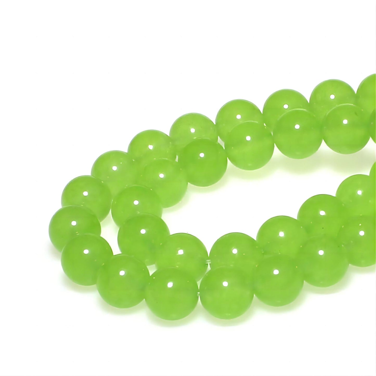 MJDCB Stone Beads 8mm 43pcs Round Fruit Green Jade Loose Gemstone Bead Charms for Jewelry Making Bracelet Necklace Earring Pendant